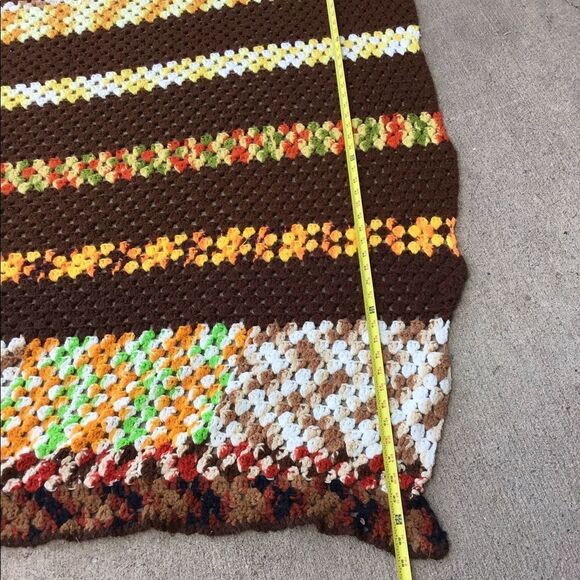Granny Square Crochet Home Made Blanket 85” X 137” - Picture 4 of 5